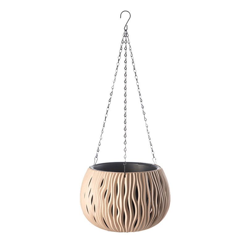 Spider Plant Hanging - Vaso Sospeso in Plastica Imitazione Rattan